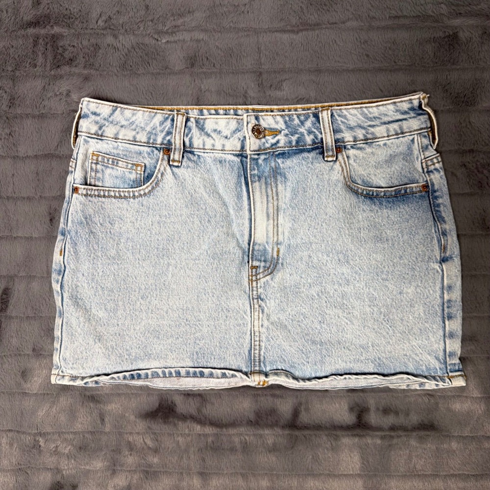 PacSun Women Light Wash Denim Mini Skirt Size 28 Blue Cotton Blend 5-Pocket 6395